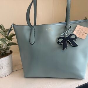 Kate Spade Teal Tote with Bow Accent
